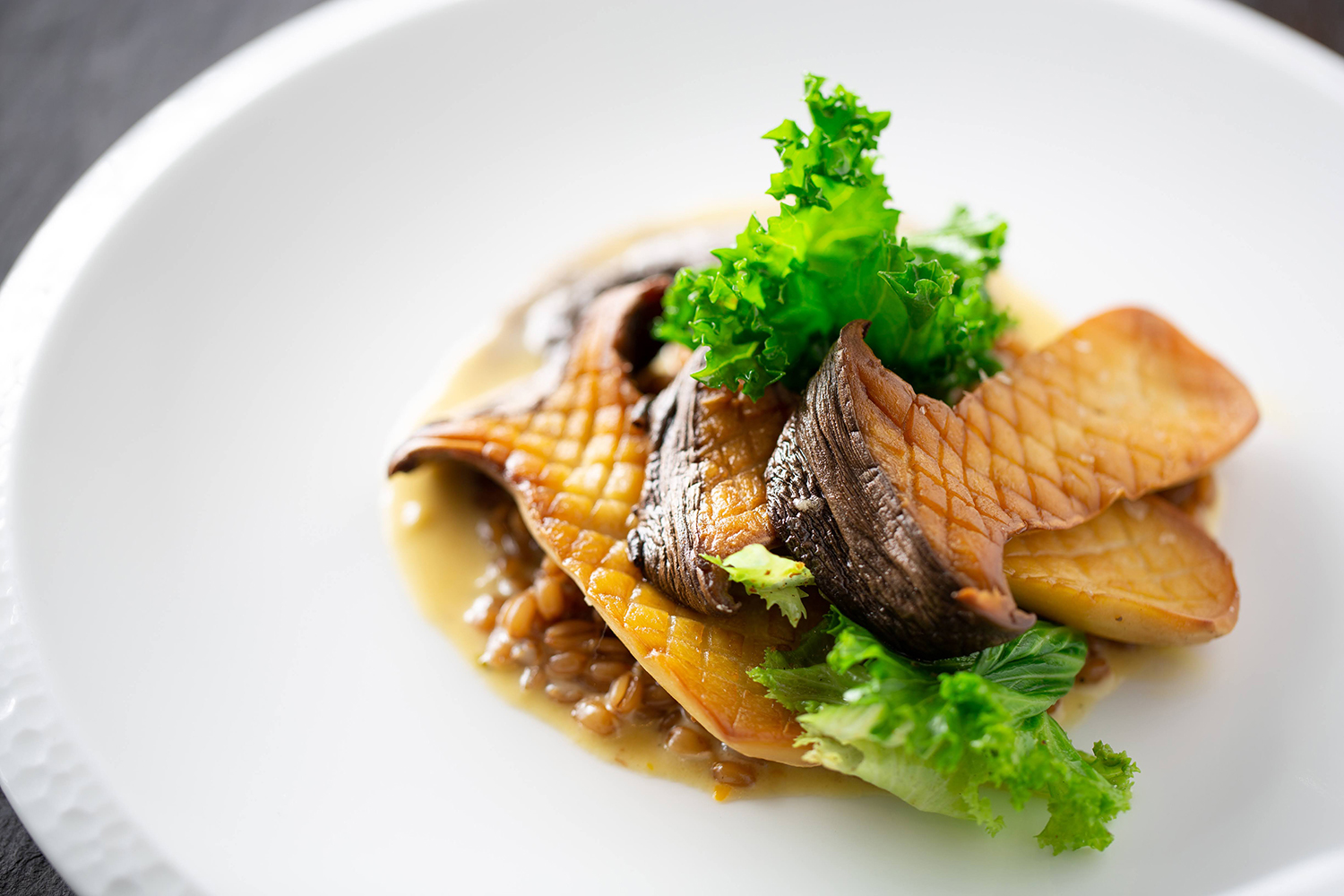 King Oyster Mushroom, Spelt Risotto