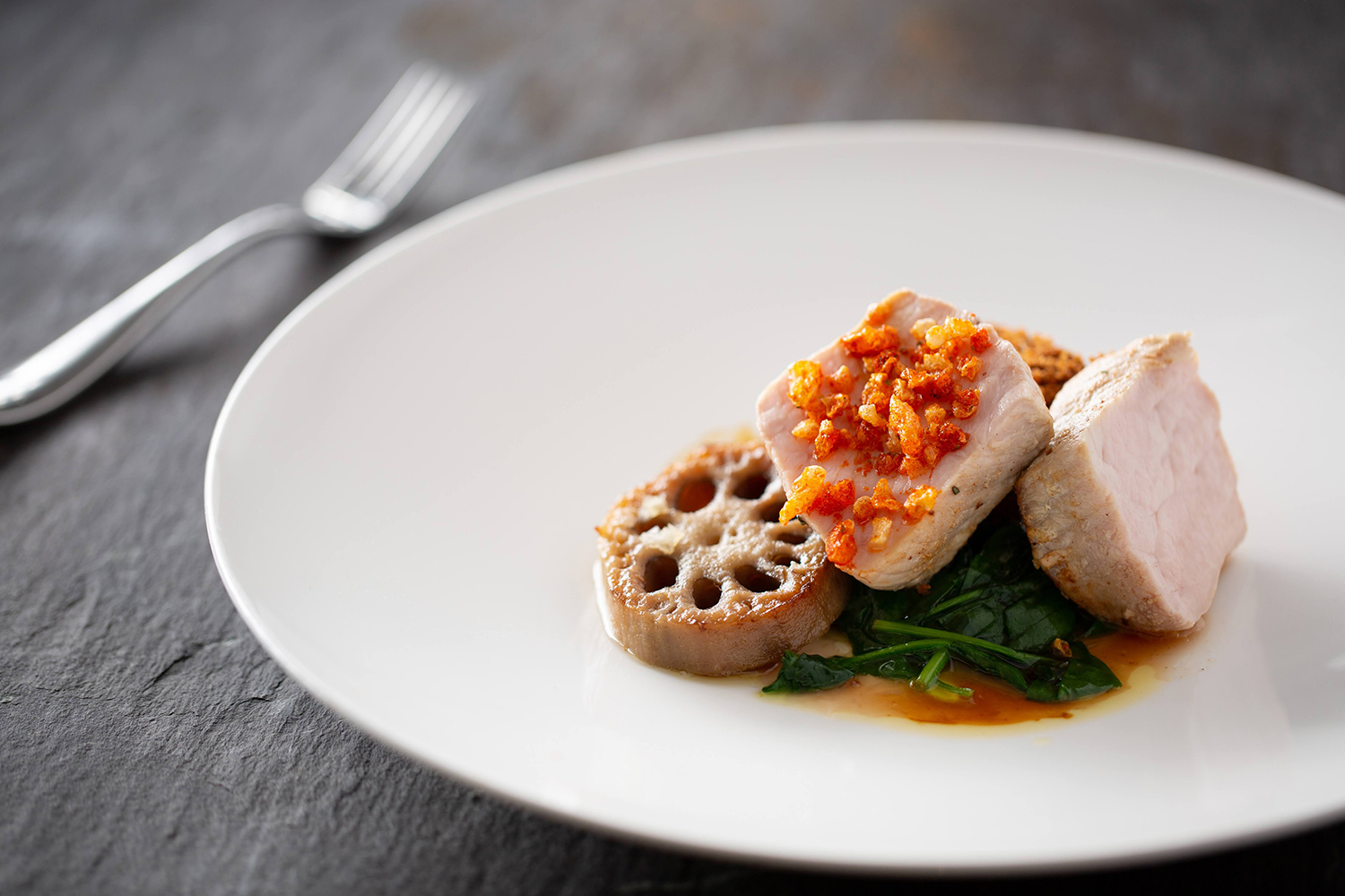 Mansergh Hall Pork With Lotus Root & XO Sauce